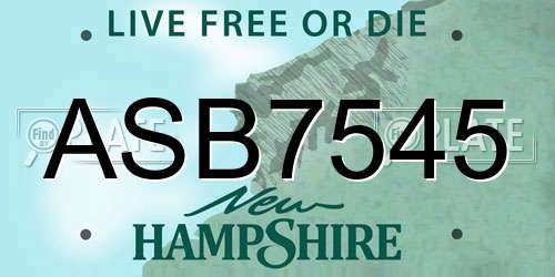 ASB7545 New Hampshire License Plate
