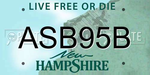 ASB95B New Hampshire License Plate