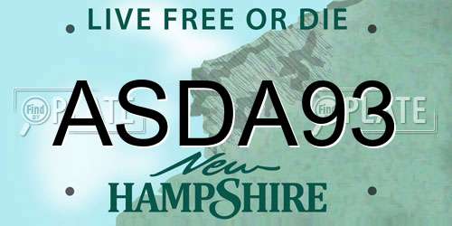 ASDA93 New Hampshire License Plate