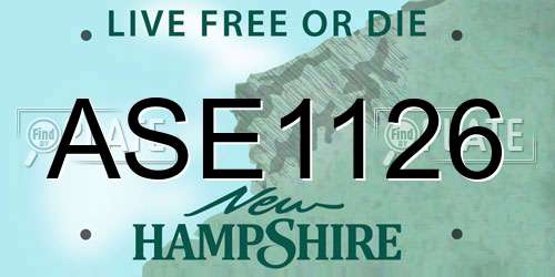 ASE1126 New Hampshire License Plate