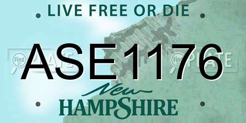 ASE1176 New Hampshire License Plate