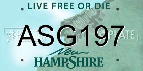 ASG197 New Hampshire License Plate