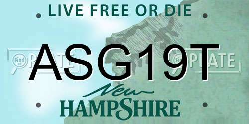 ASG19T New Hampshire License Plate