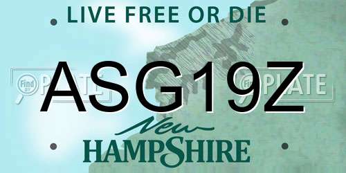 ASG19Z New Hampshire License Plate