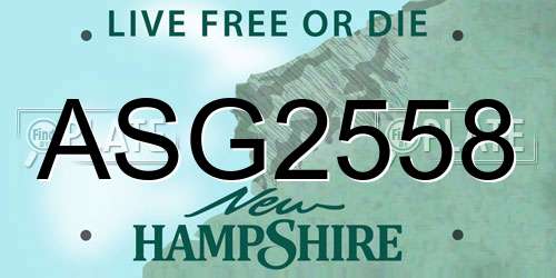 ASG2558 New Hampshire License Plate