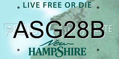 ASG28B New Hampshire License Plate