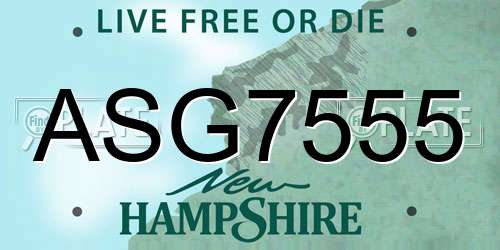 ASG7555 New Hampshire License Plate