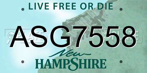 ASG7558 New Hampshire License Plate