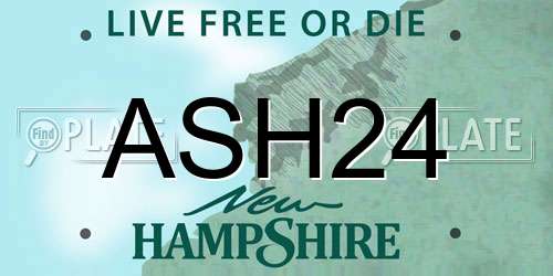 ASH24 New Hampshire License Plate