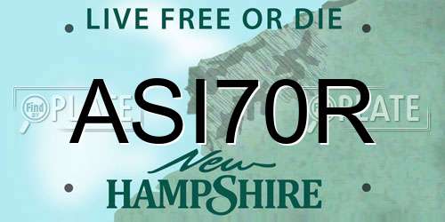 ASI70R New Hampshire License Plate