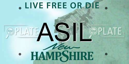ASIL New Hampshire License Plate