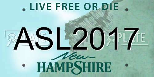 ASL2017 New Hampshire License Plate