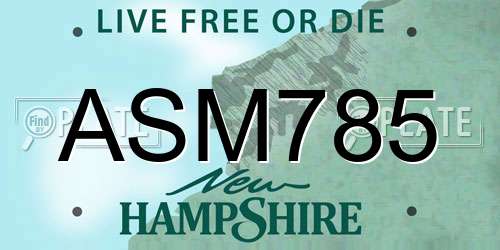 ASM785 New Hampshire License Plate