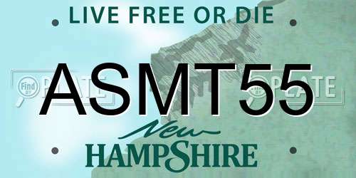 ASMT55 New Hampshire License Plate