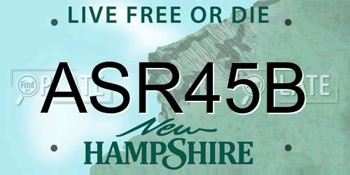 ASR45B New Hampshire License Plate