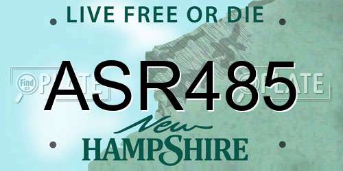 ASR485 New Hampshire License Plate