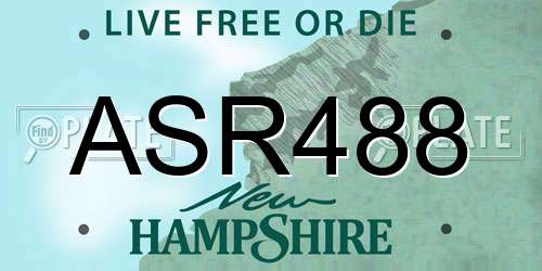 ASR488 New Hampshire License Plate