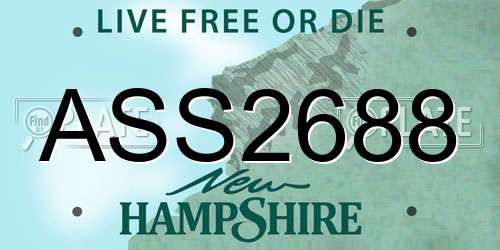 ASS2688 New Hampshire License Plate