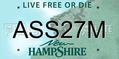ASS27M New Hampshire License Plate