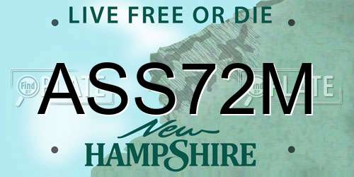 ASS72M New Hampshire License Plate