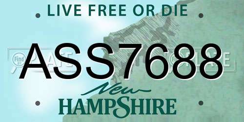 ASS7688 New Hampshire License Plate