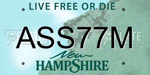 ASS77M New Hampshire License Plate