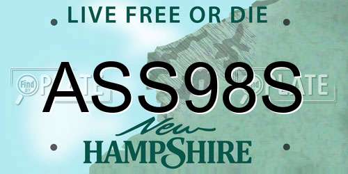 ASS98S New Hampshire License Plate