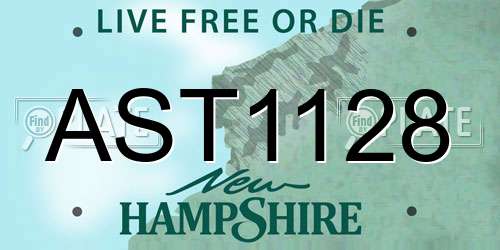 AST1128 New Hampshire License Plate