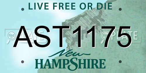 AST1175 New Hampshire License Plate