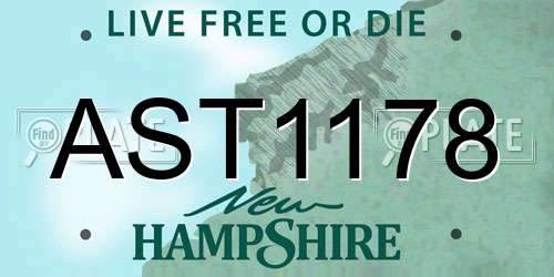 AST1178 New Hampshire License Plate