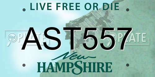 AST557 New Hampshire License Plate