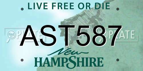 AST587 New Hampshire License Plate