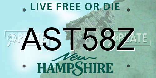 AST58Z New Hampshire License Plate