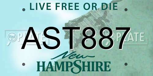 AST887 New Hampshire License Plate