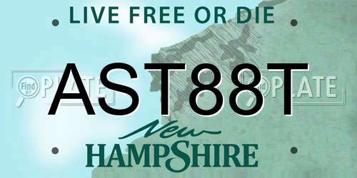 AST88T New Hampshire License Plate