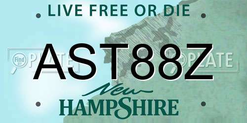AST88Z New Hampshire License Plate