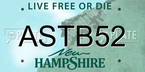 ASTB52 New Hampshire License Plate