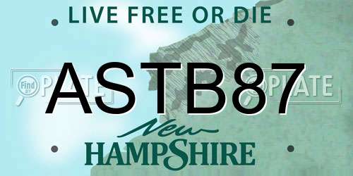 ASTB87 New Hampshire License Plate