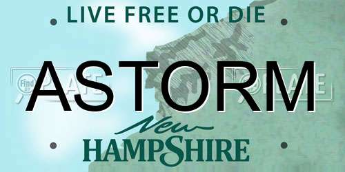 ASTORM New Hampshire License Plate