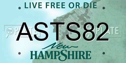 ASTS82 New Hampshire License Plate