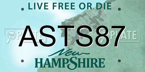 ASTS87 New Hampshire License Plate