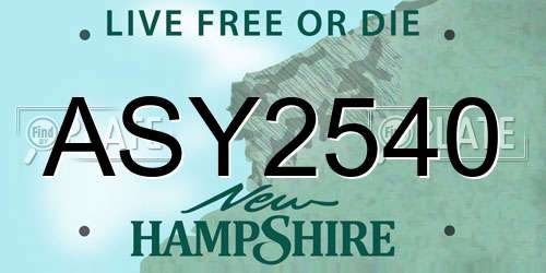 ASY2540 New Hampshire License Plate