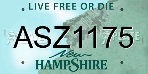 ASZ1175 New Hampshire License Plate