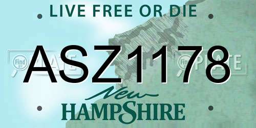 ASZ1178 New Hampshire License Plate