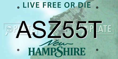 ASZ55T New Hampshire License Plate