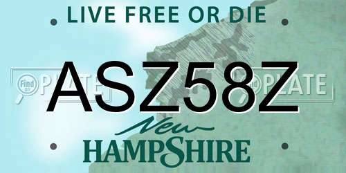 ASZ58Z New Hampshire License Plate