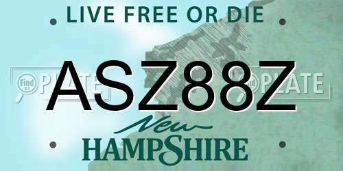 ASZ88Z New Hampshire License Plate