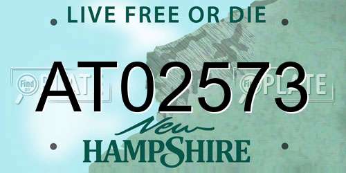 AT02573 New Hampshire License Plate