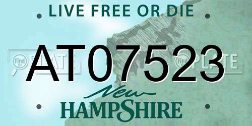 AT07523 New Hampshire License Plate