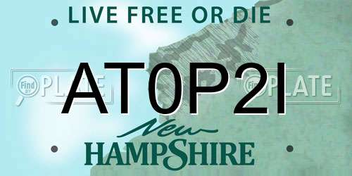 AT0P2I New Hampshire License Plate